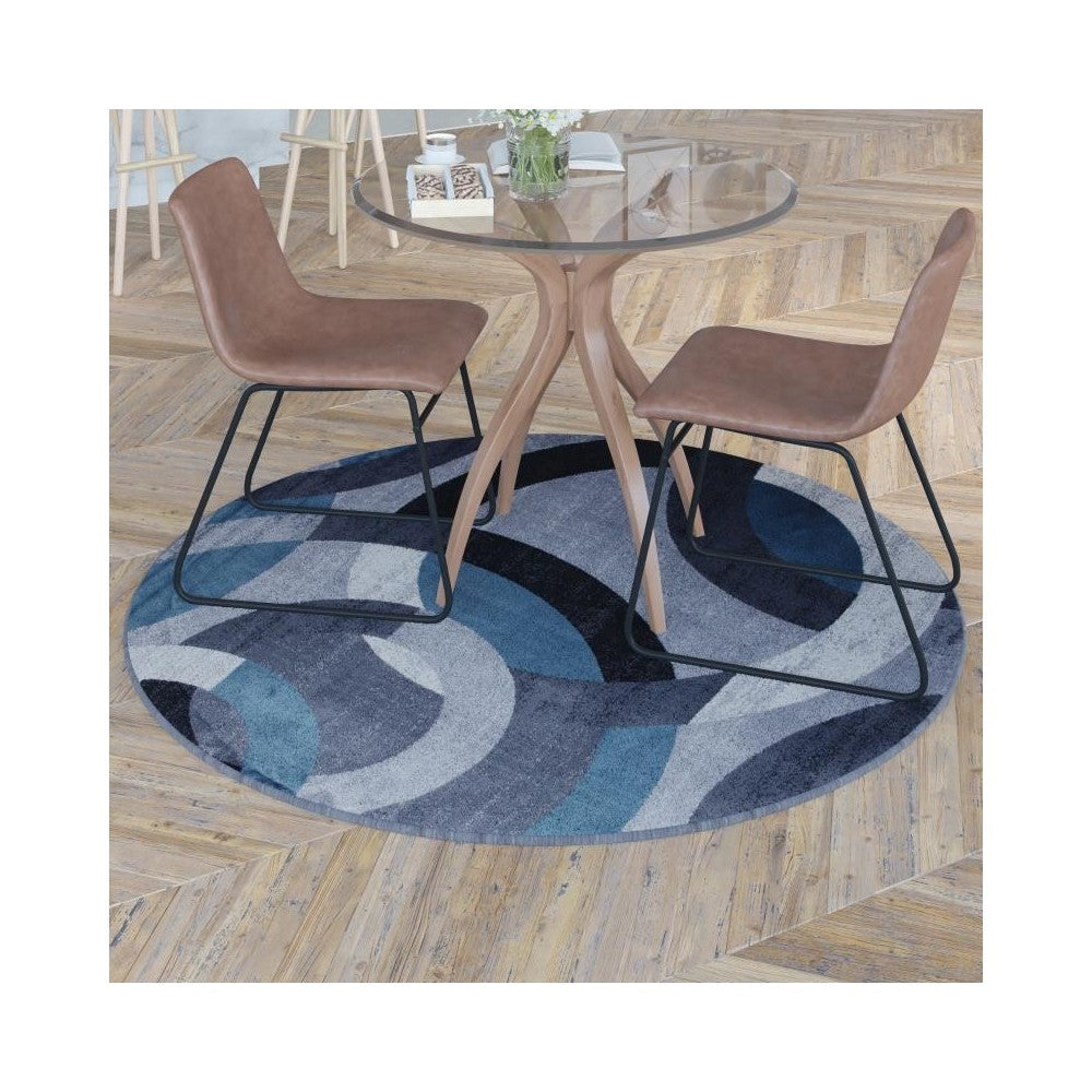 5x5 RD Blue/Gray Area Rug