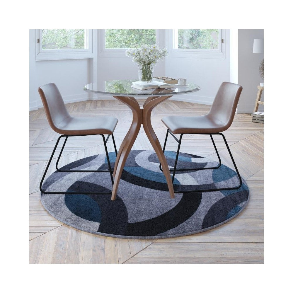 5x5 RD Blue/Gray Area Rug