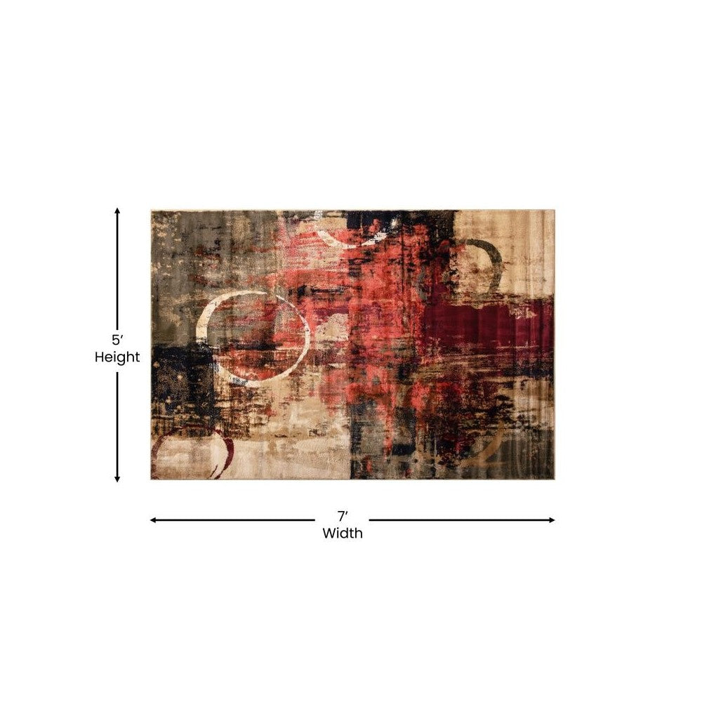 5x7 Abstract Area Rug