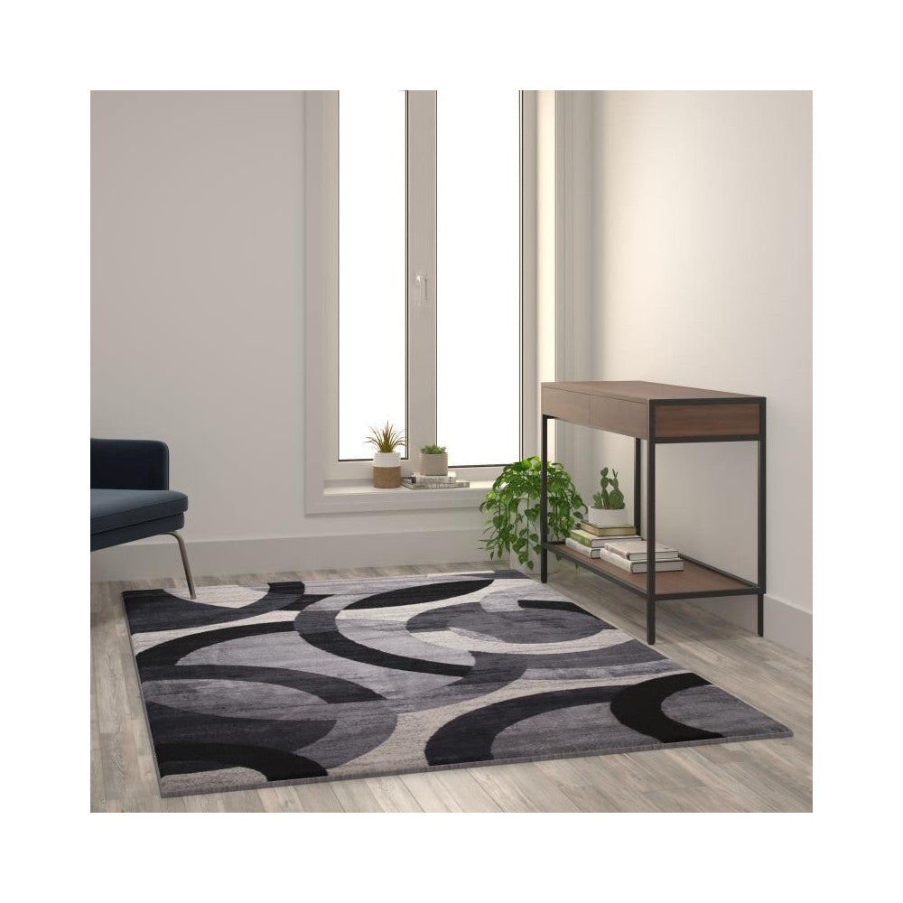 5x7 Black/Gray Area Rug