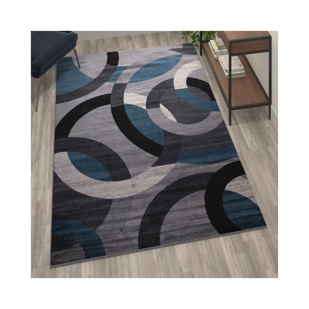 5x7 Blue/Gray Area Rug