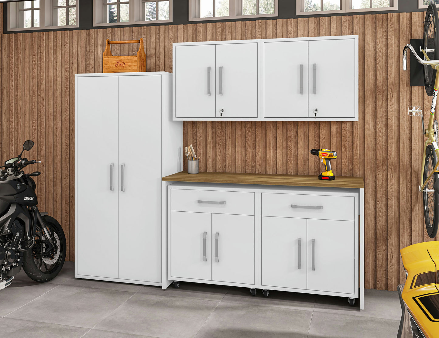 Eiffel 6-Piece Garage Storage Set in White