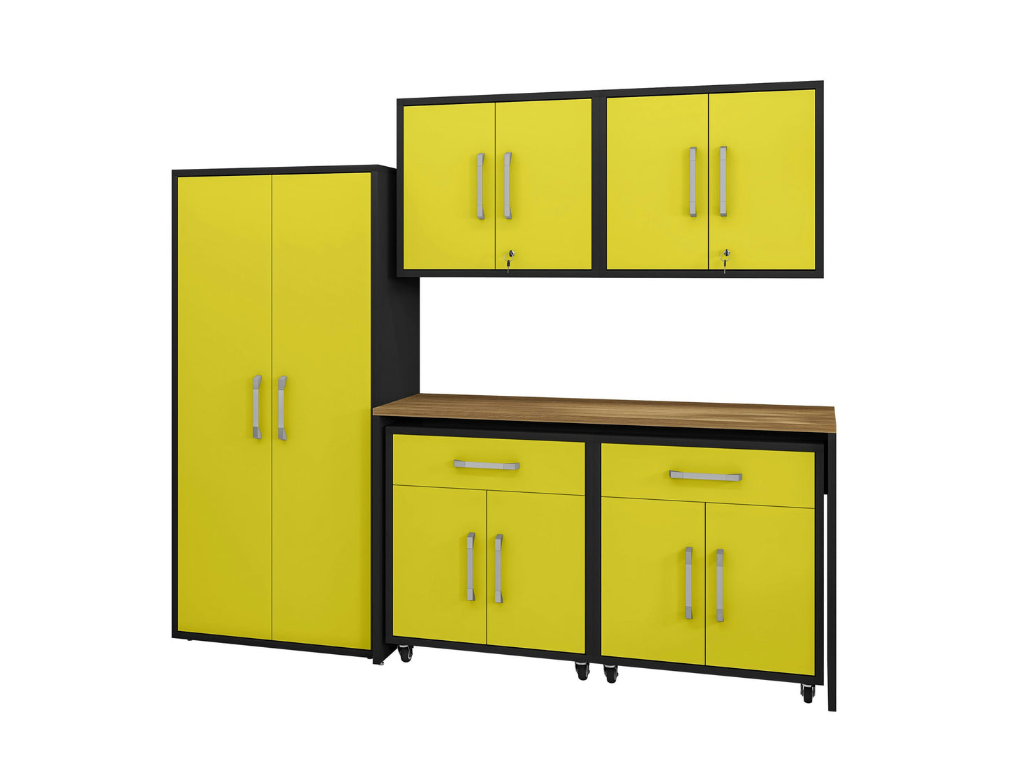 Eiffel 6-Piece Garage Storage Set in Matte Black and Yellow