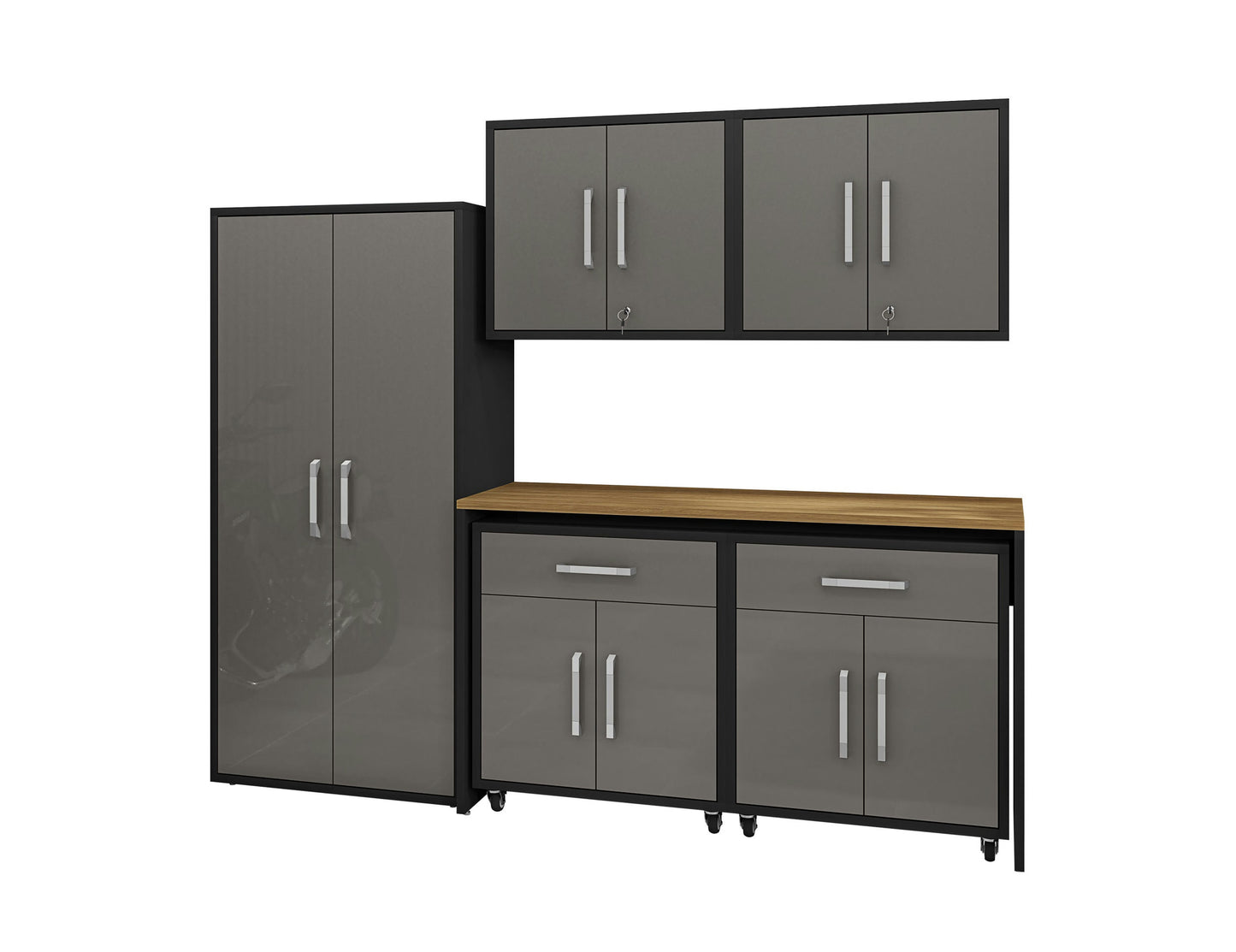 Eiffel 6-Piece Garage Storage Set in Matte Black and Grey