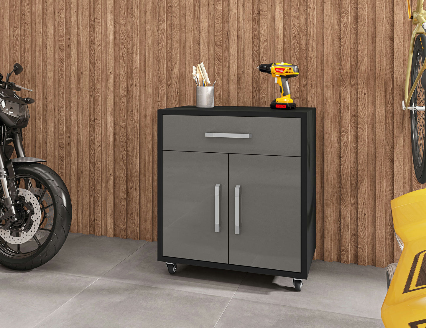 Eiffel 6-Piece Garage Storage Set in Matte Black and Grey