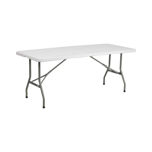 6-Foot Bi-Fold Granite White Plastic Folding Table