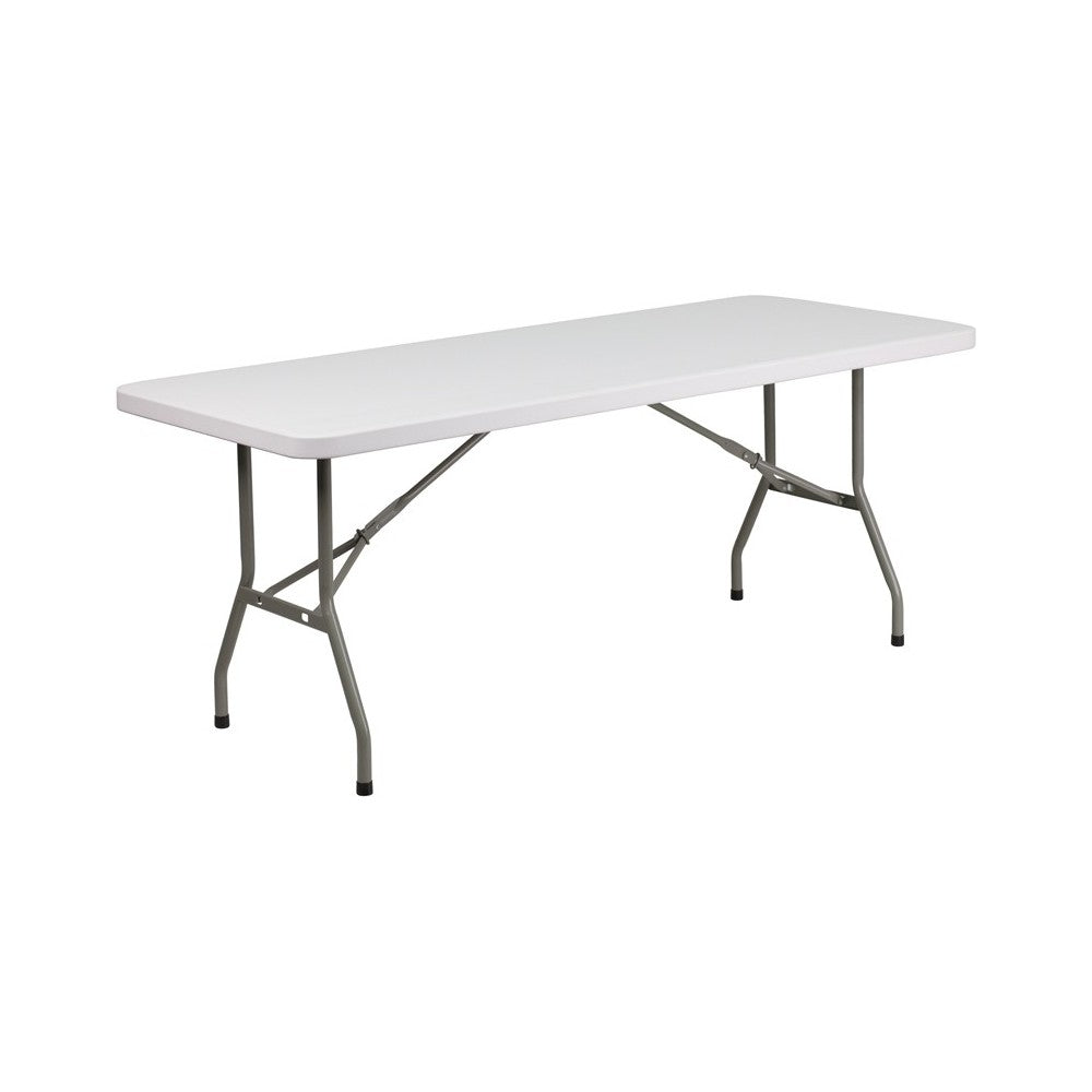 6-Foot Granite White Plastic Folding Table