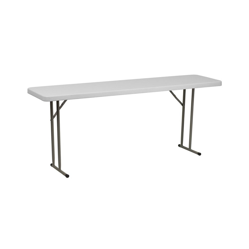 6-Foot Granite White Plastic Folding Training Table