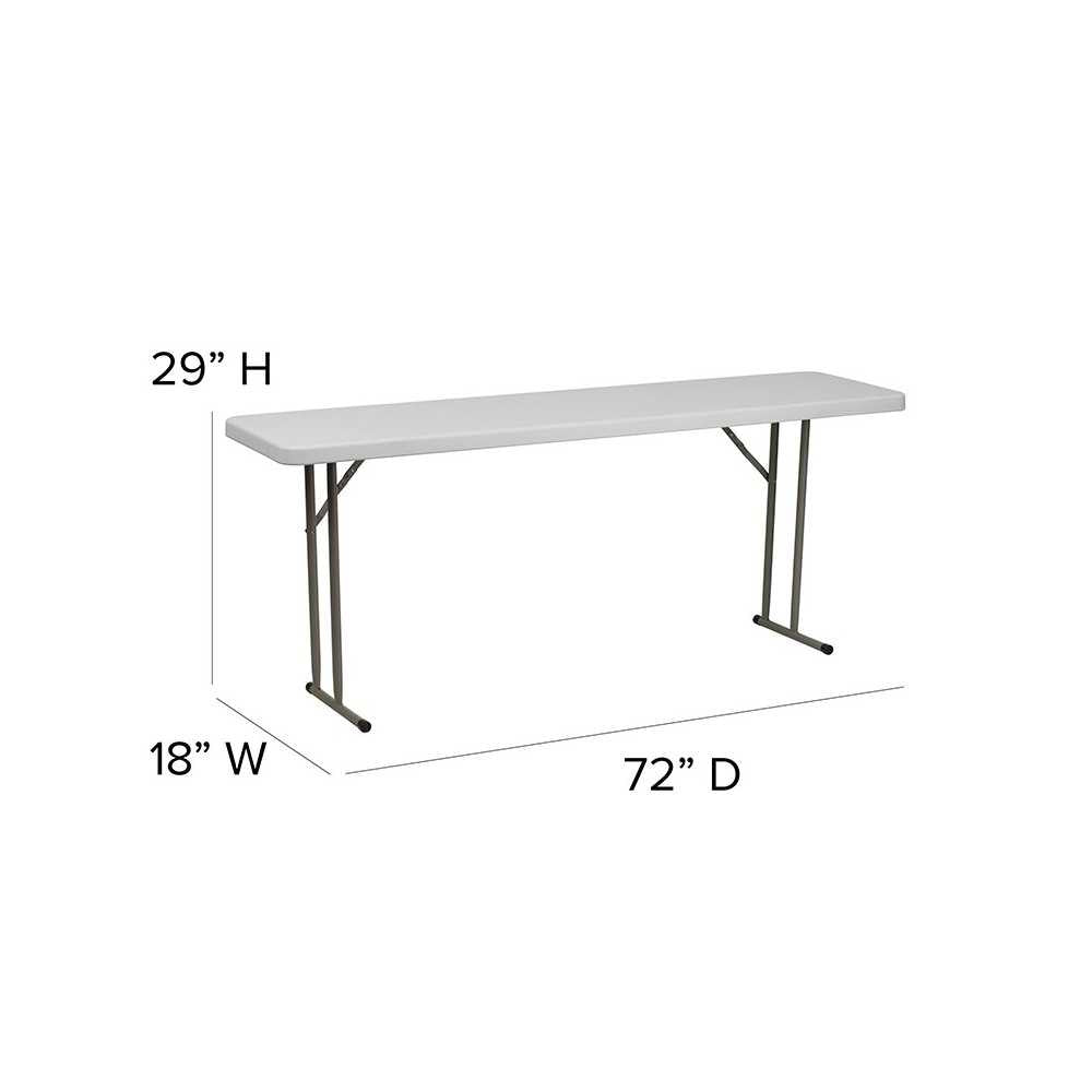 6-Foot Granite White Plastic Folding Training Table