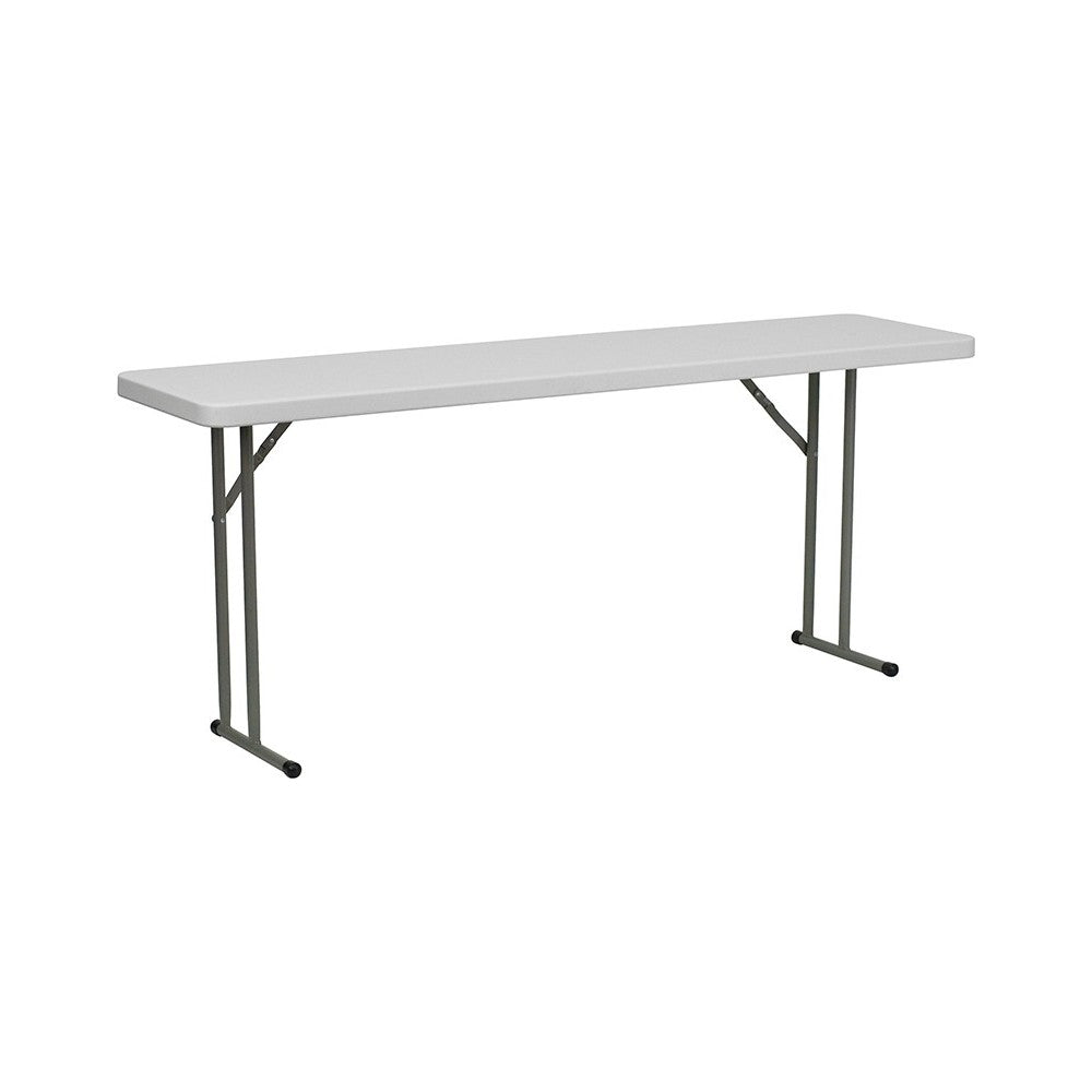 6-Foot Granite White Plastic Folding Training Table