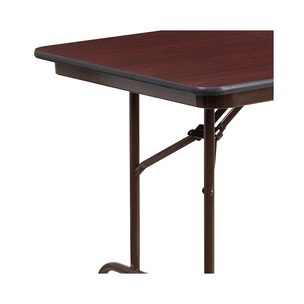 6-Foot High Pressure Mahogany Laminate Folding Banquet Table