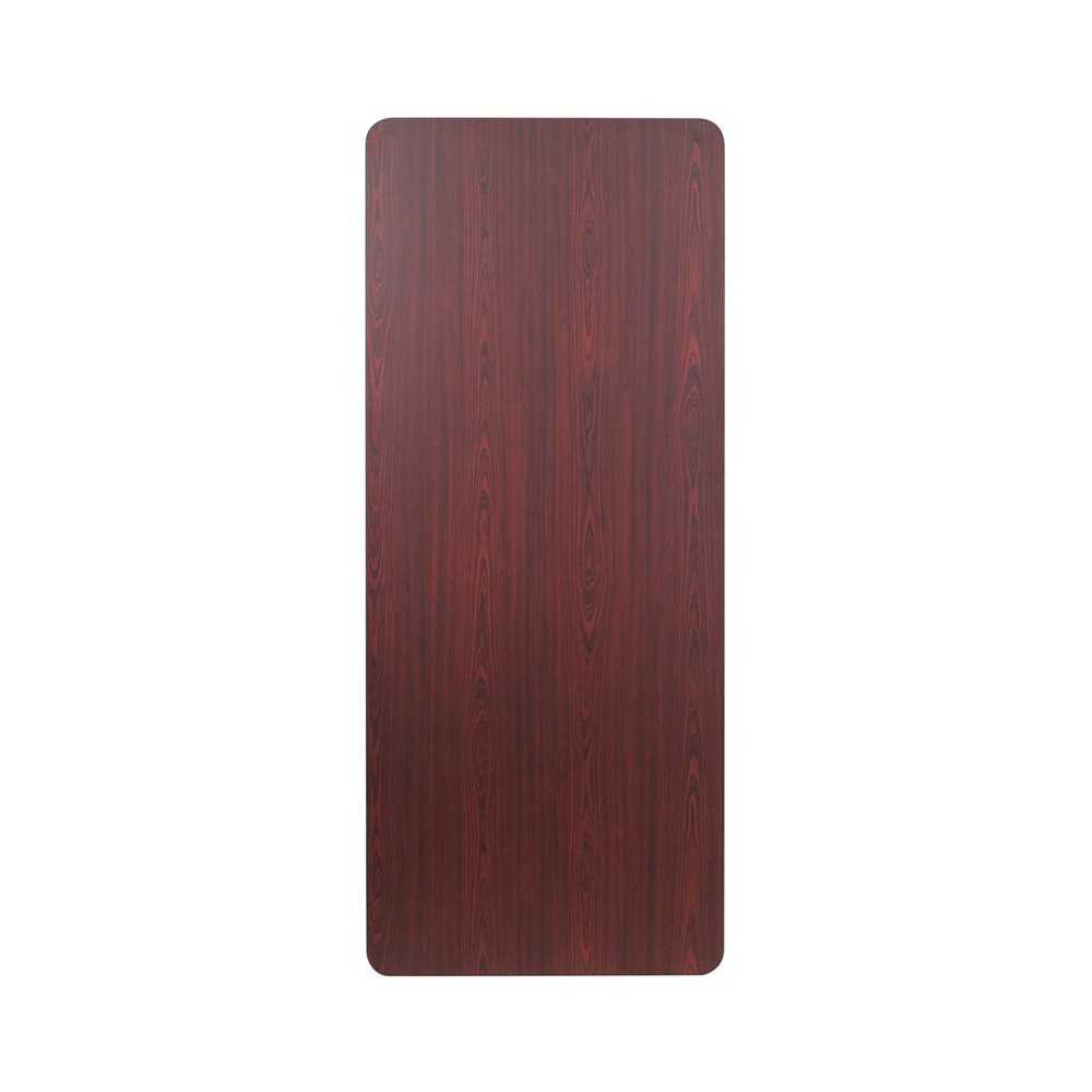 6-Foot Mahogany Melamine Laminate Folding Banquet Table