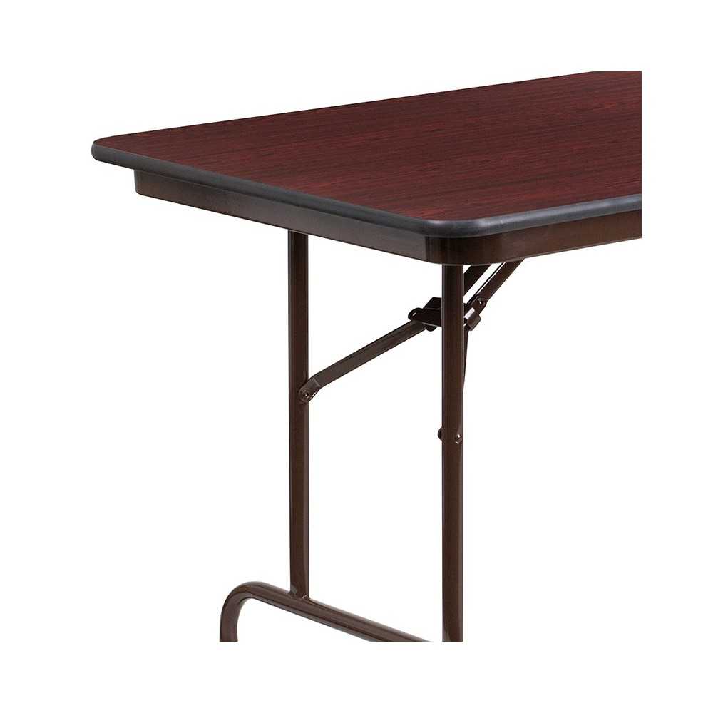 6-Foot Mahogany Melamine Laminate Folding Banquet Table