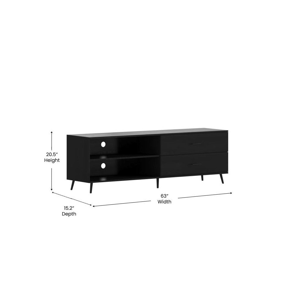 60" Black Storage TV Stand