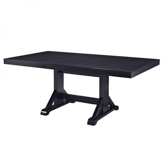 60" Modern Farmhouse Wood Expandable Dining Table - Antique Black