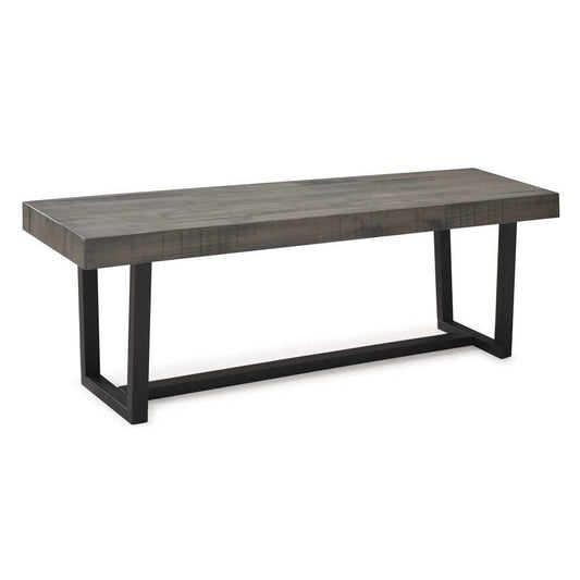 60" Solid Wood Dining Bench - Gray