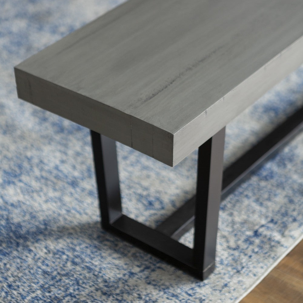 60" Solid Wood Dining Bench - Gray