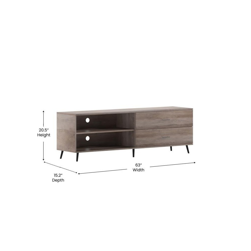 60" Walnut Storage TV Stand