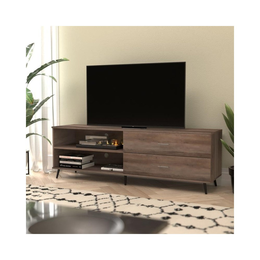 60" Walnut Storage TV Stand