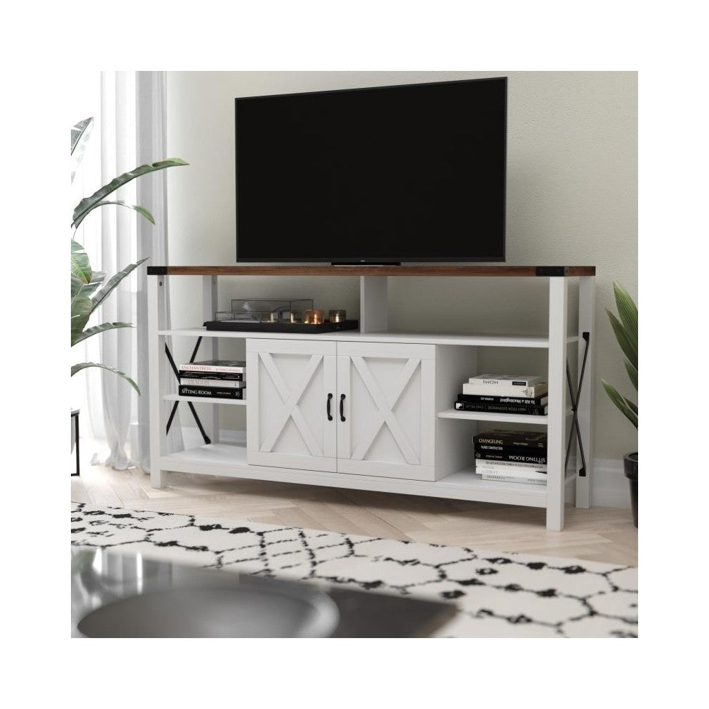 60" White/Rustic TV Stand