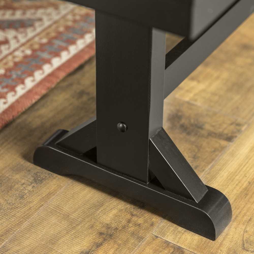 60" Wood Dining Bench - Antique Black