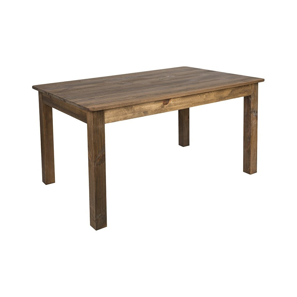 60" x 38" Rectangular Antique Rustic Solid Pine Farm Dining Table
