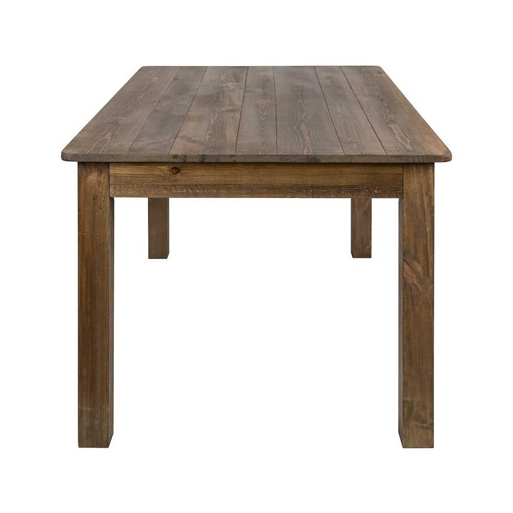 60" x 38" Rectangular Antique Rustic Solid Pine Farm Dining Table