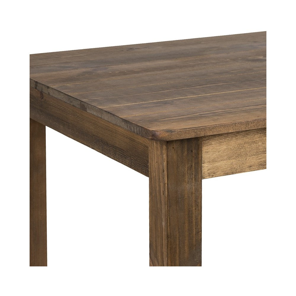 60" x 38" Rectangular Antique Rustic Solid Pine Farm Dining Table
