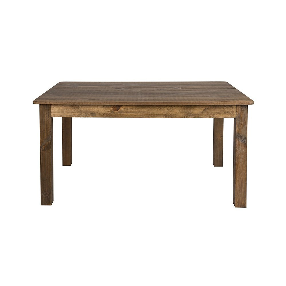 60" x 38" Rectangular Antique Rustic Solid Pine Farm Dining Table