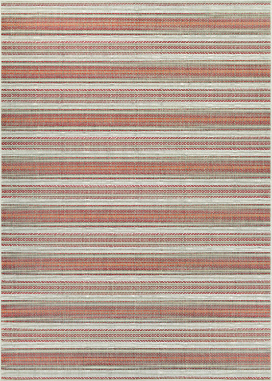Couristan Monaco Marbella Coral-Ivory-Pewter Rug 5'3" x 7'6"