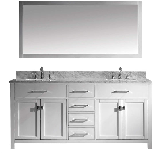 Virtu USA Caroline Bathroom Vanity 72 inches White