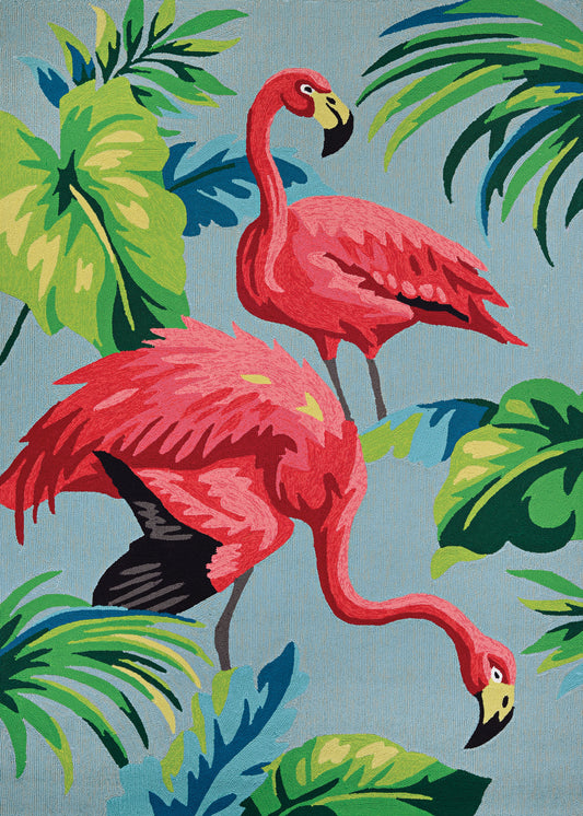 Couristan Covington Flamingos Multi Round Rug 7'10" x 7"10"