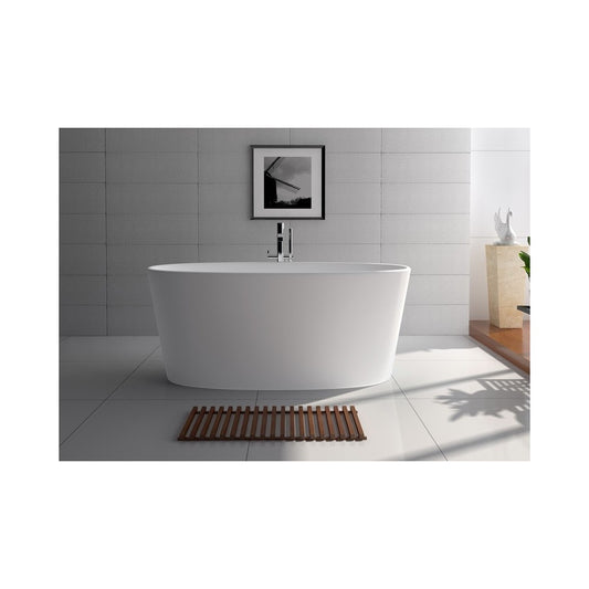 62.2" White Matt Solid Surface Tub - No Faucet