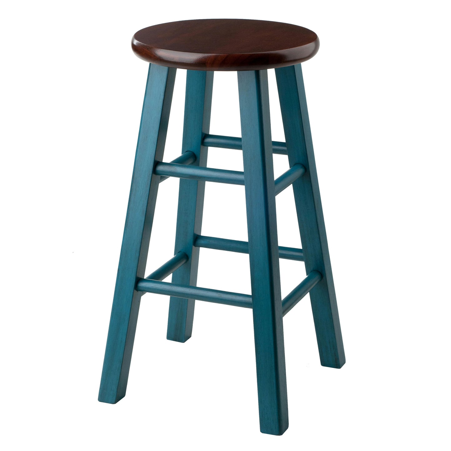 Ivy Counter Stool, Rustic Teal and Walnut