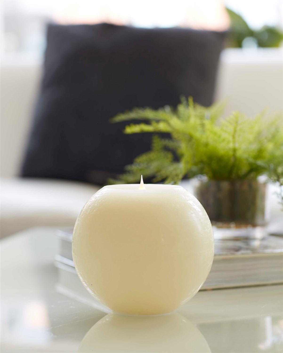 Simplux Round Candle W/Moving Flame (Set Of 2 W/Remote)