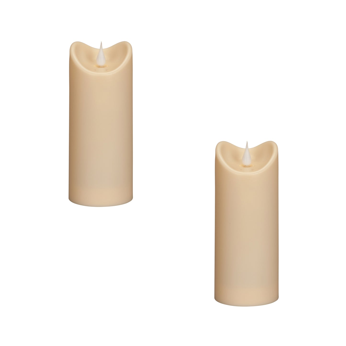 Simplux Plastic Outdoor Candle W/Moving Flame (Set Of 2) 2.75"D x 7"H