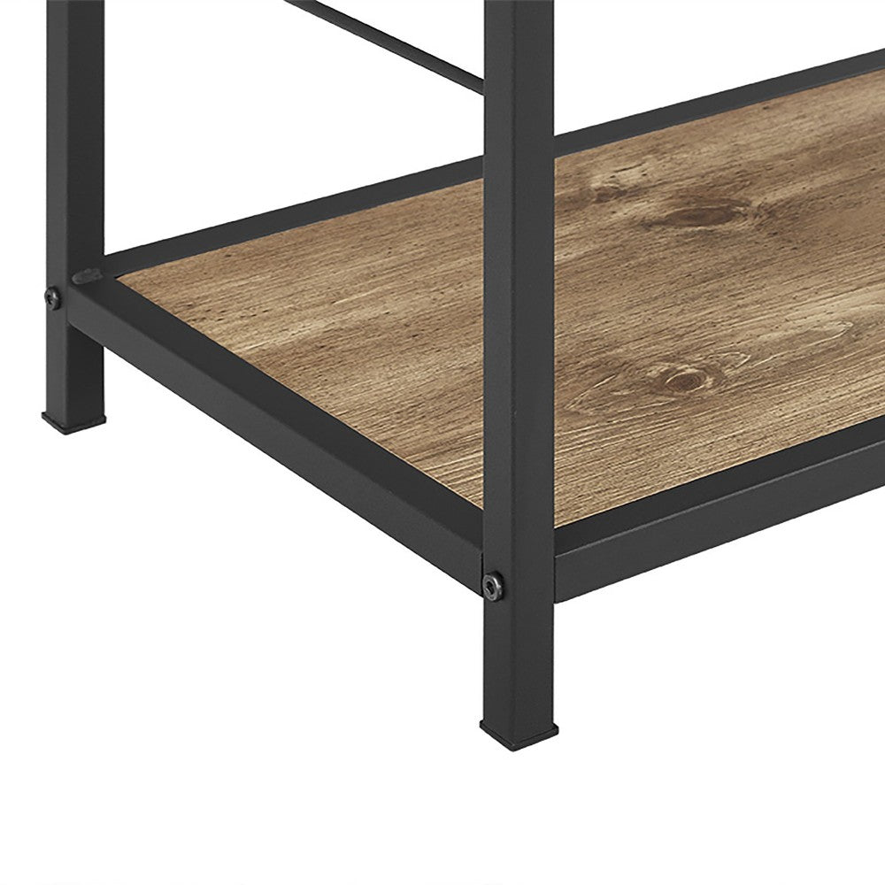 63" Rustic Industrial Bookcase - Barnwood