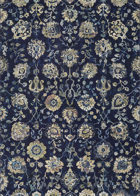 Couristan Easton Adaline Navy-Cream Rug 5'3" x 7'6"