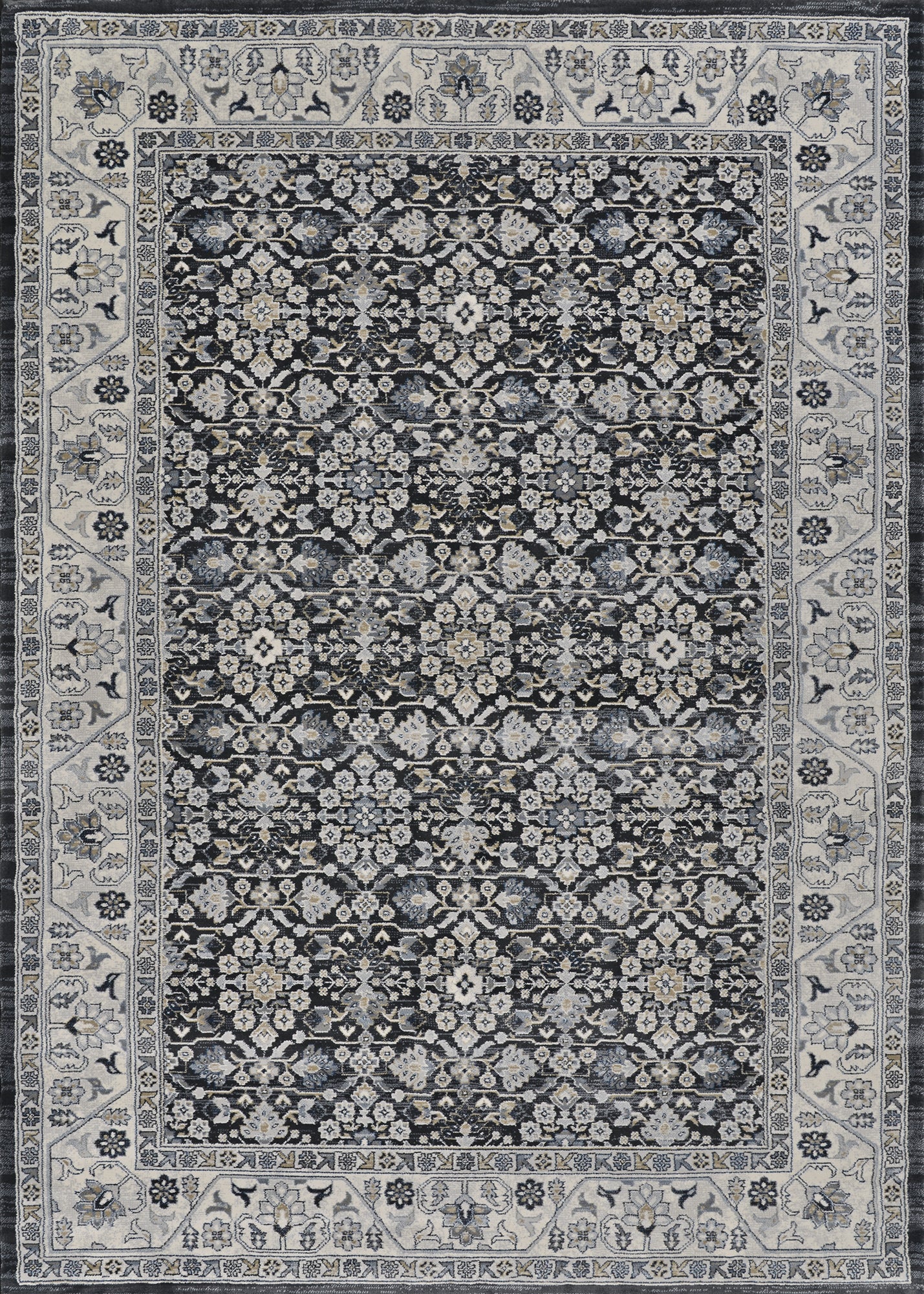 Couristan Everest Malayer Black Rug 3'11" x 5'3"