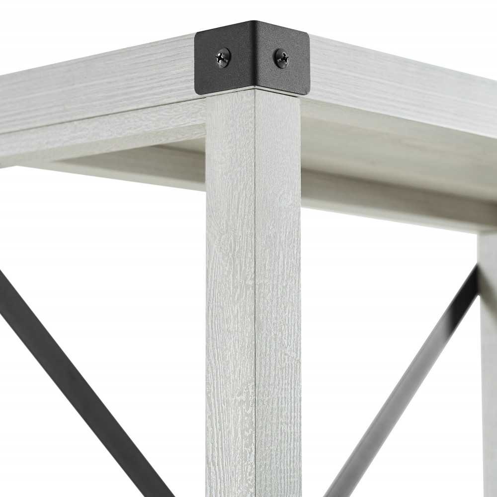 64" Farmhouse Metal X Bookshelf - Stone Gray