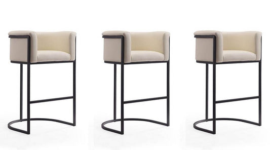 Cosmopolitan Barstool in Cream and Black (Set of 3)