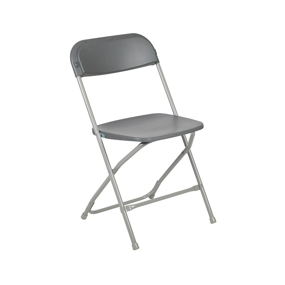 650 lb. Capacity Premium Gray Plastic Folding Chair