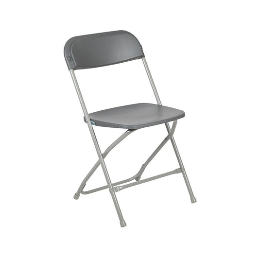 650 lb. Capacity Premium Gray Plastic Folding Chair