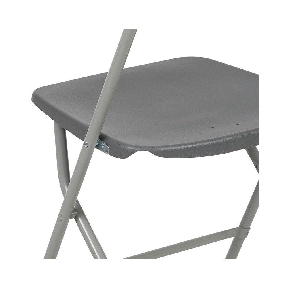 650 lb. Capacity Premium Gray Plastic Folding Chair