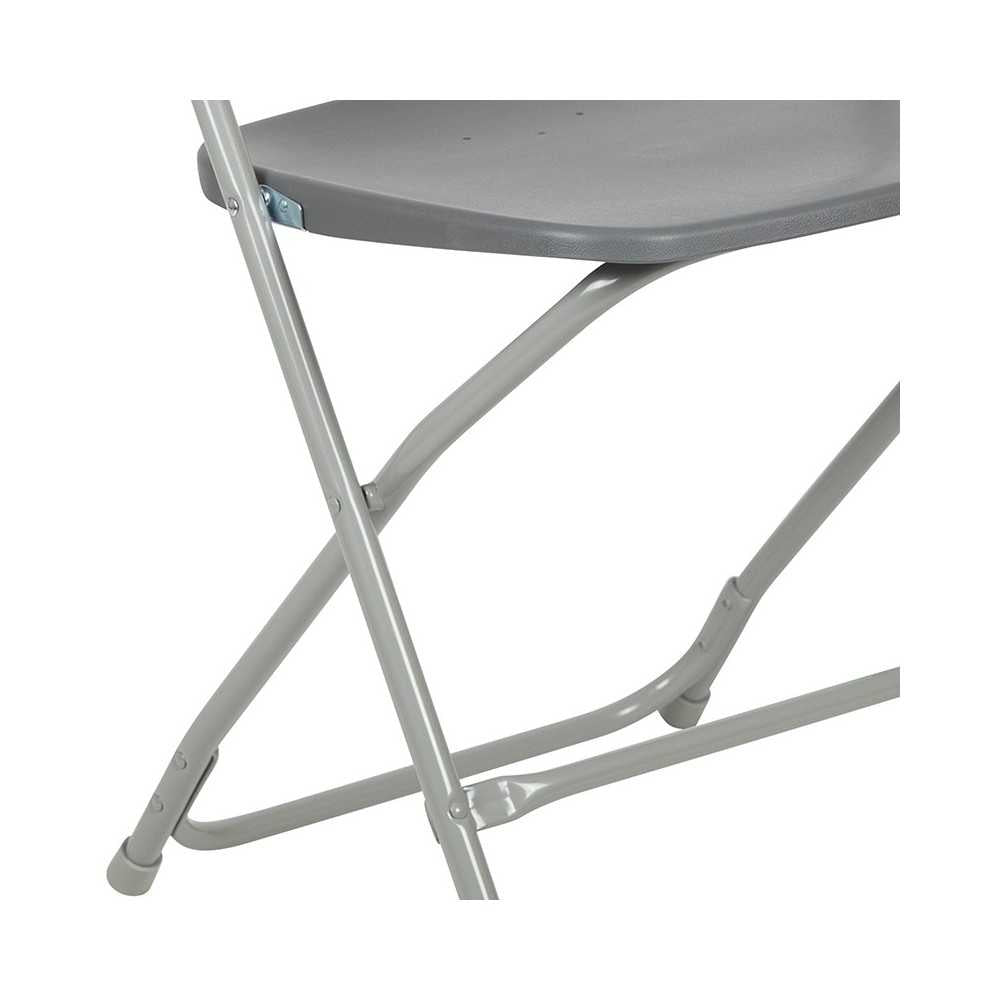 650 lb. Capacity Premium Gray Plastic Folding Chair