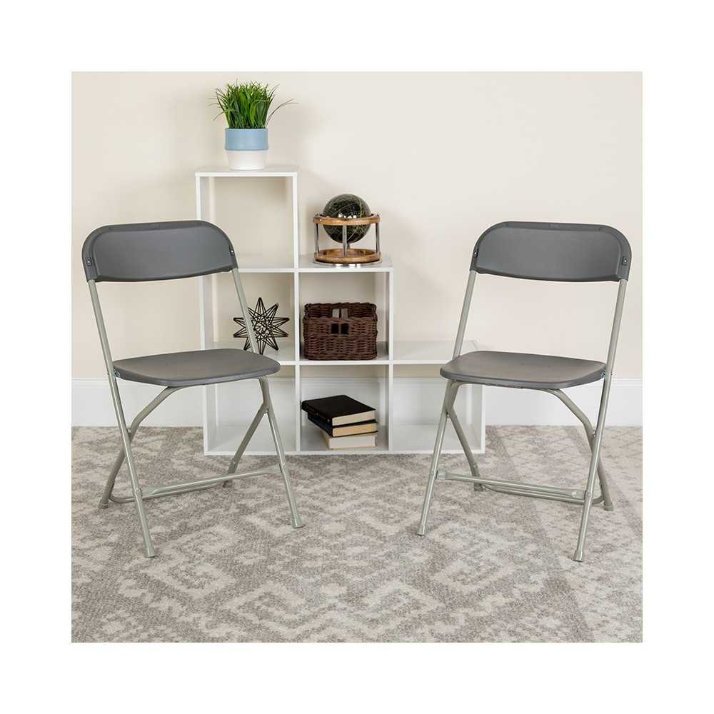 650 lb. Capacity Premium Gray Plastic Folding Chair