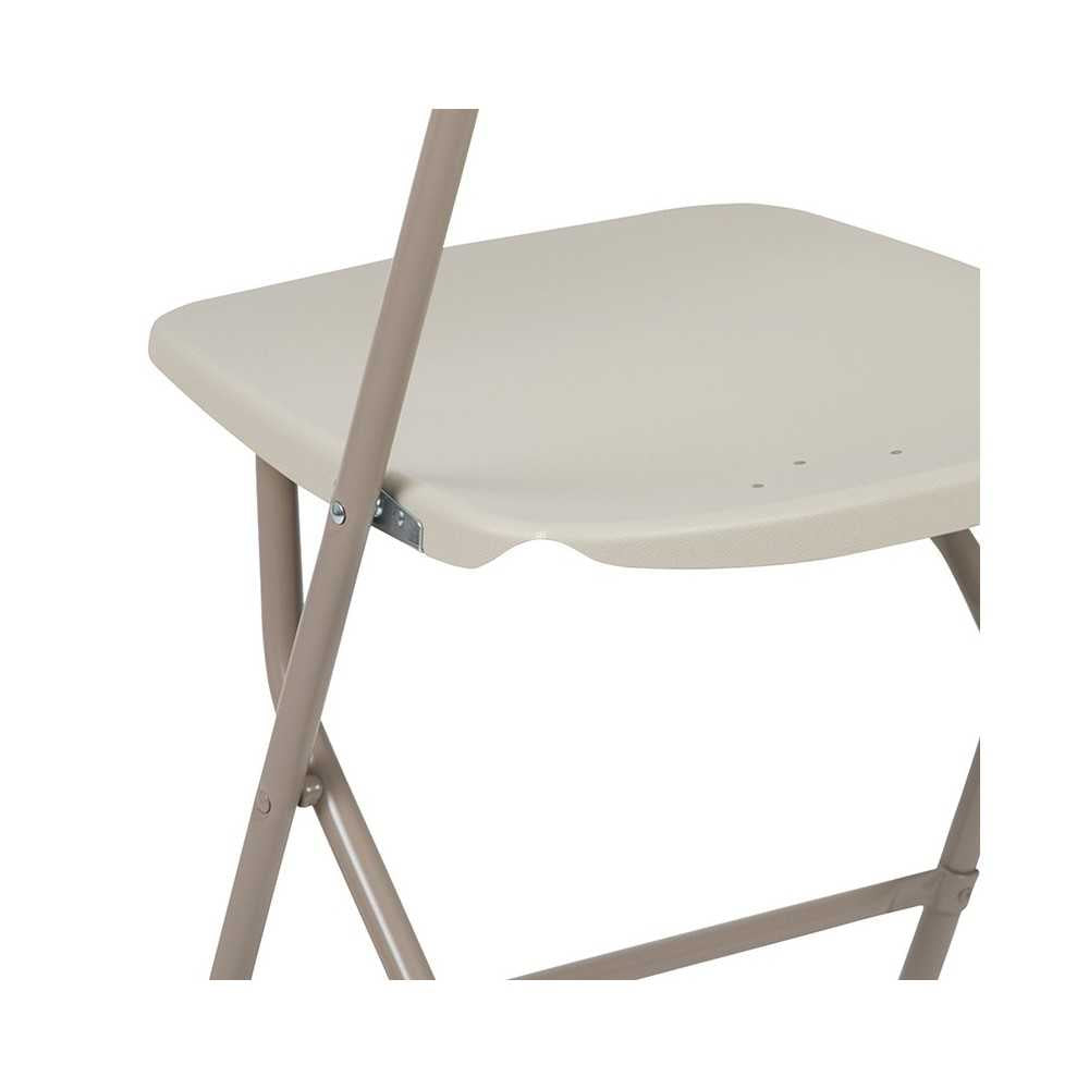 650 lb. Capacity Premium Beige Plastic Folding Chair