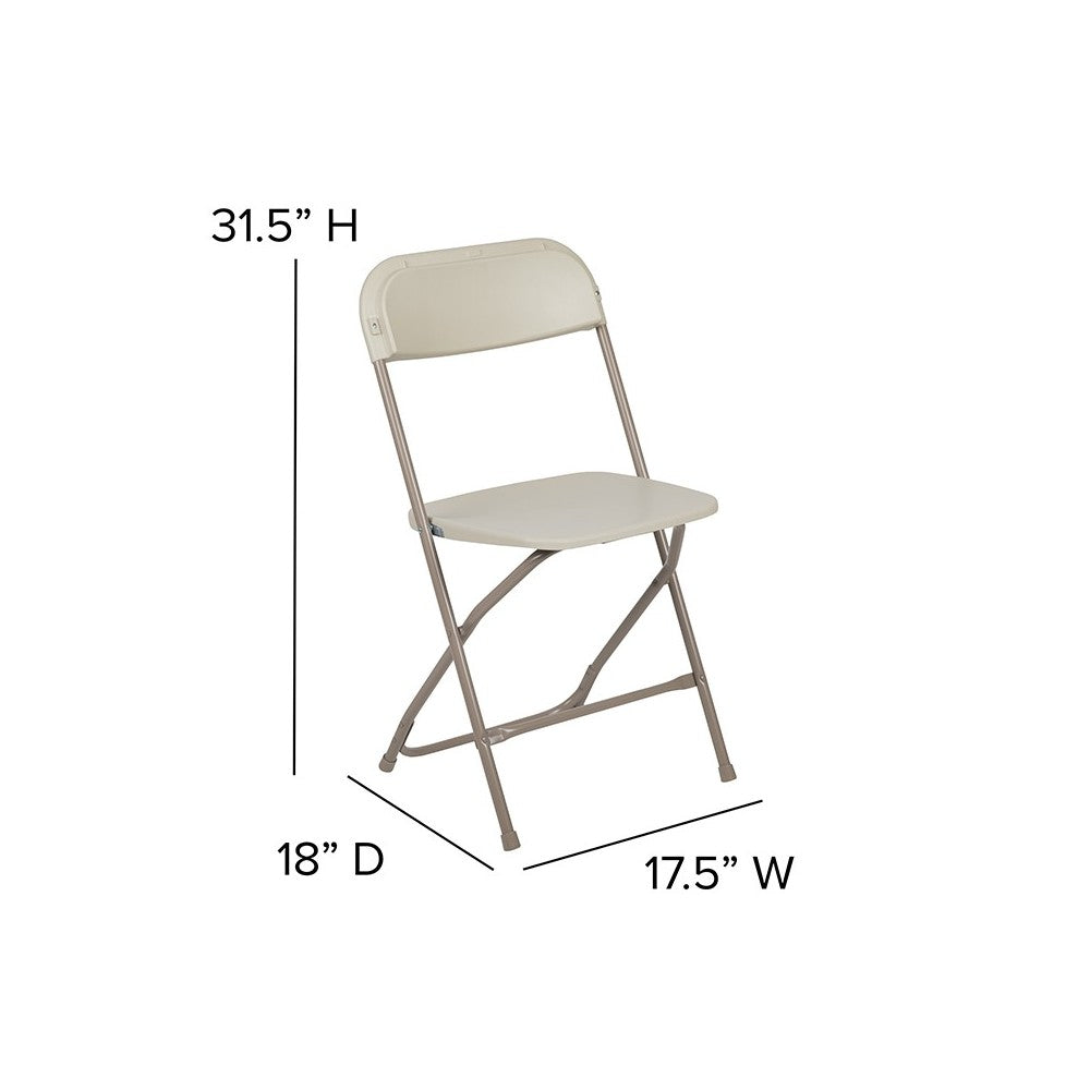 650 lb. Capacity Premium Beige Plastic Folding Chair