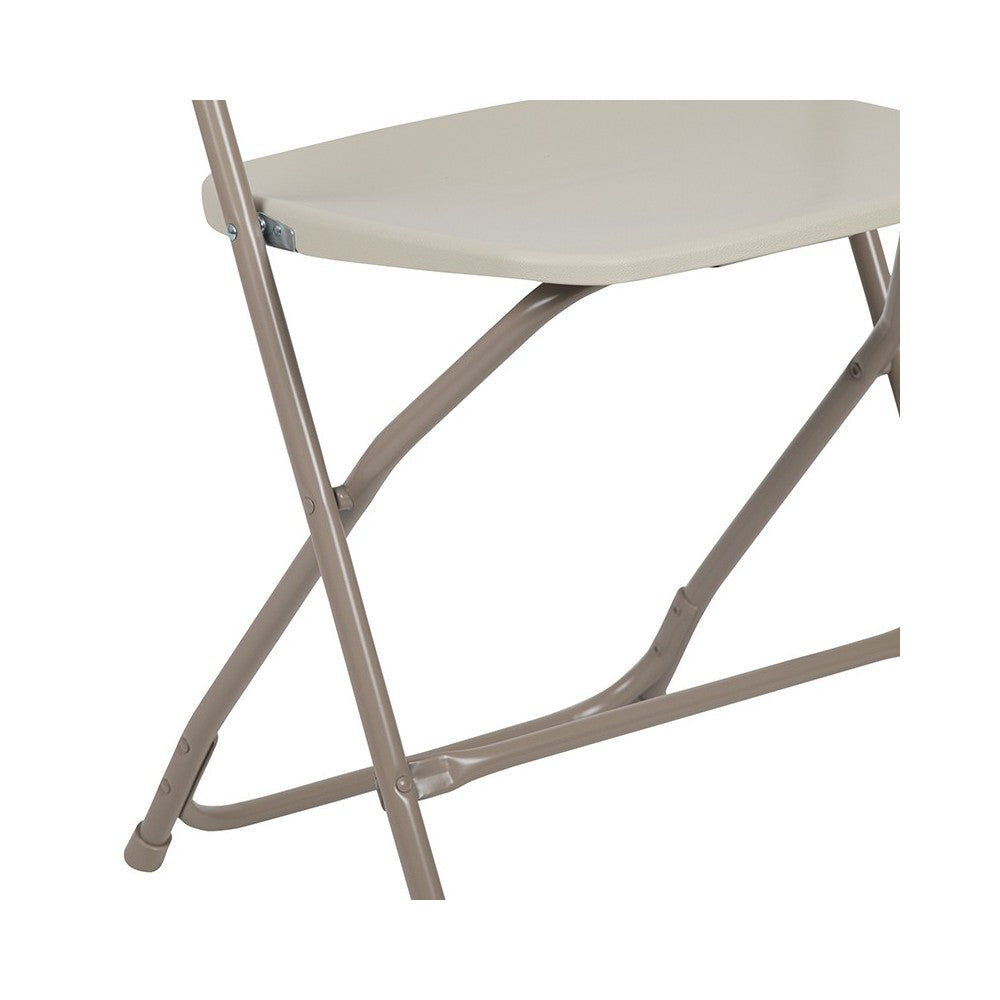 650 lb. Capacity Premium Beige Plastic Folding Chair