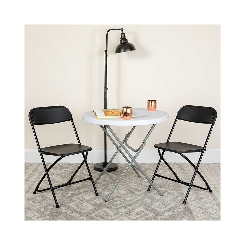 650 lb. Capacity Premium Black Plastic Folding Chair